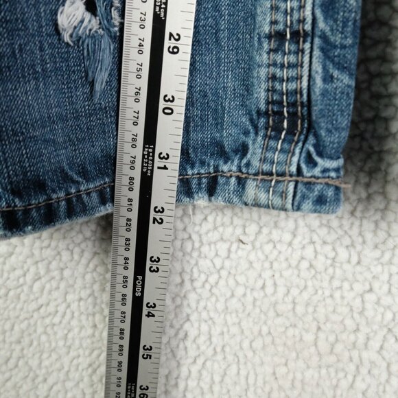 Rock Revival Jeans Mens 33X32 Blue Layne Relaxed Straight Stone Wash Distressed - Picture 8 of 14